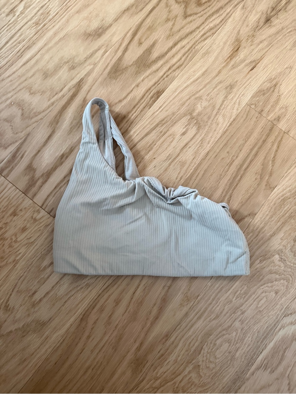 Lululemon Ribbed One-Shoulder Bralette in Light Beige